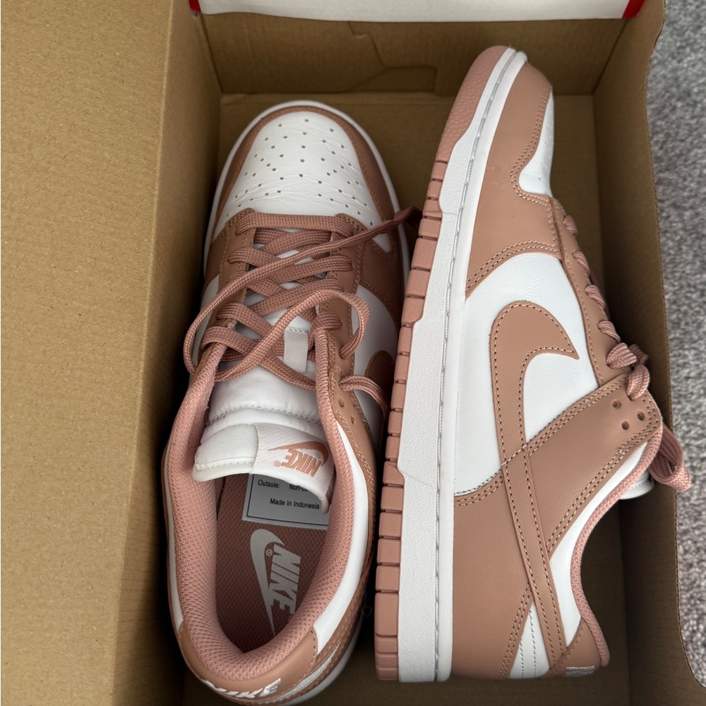 Nike Low-Top Sneakers in White and Dusty Rose